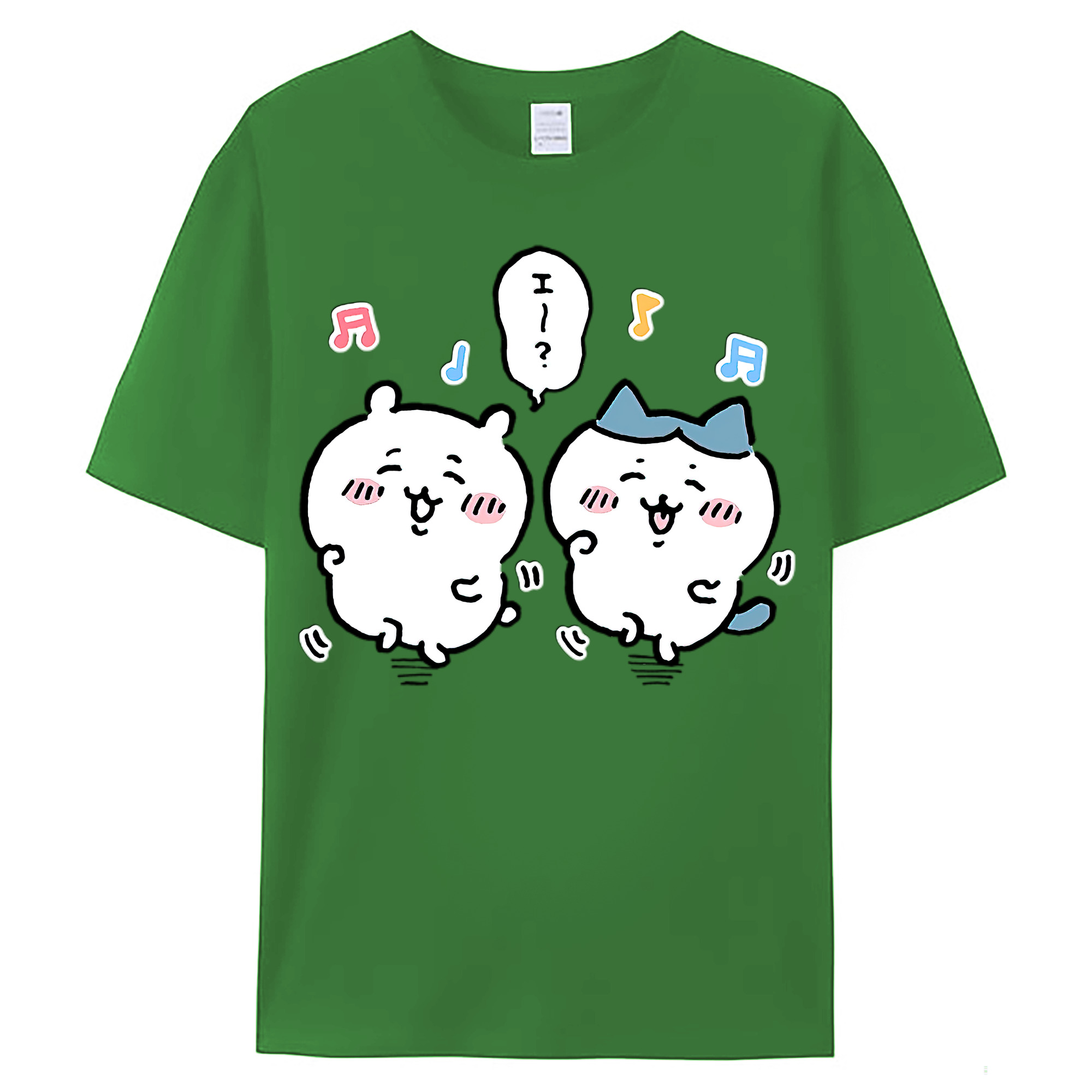 （画像用） ちいかわ ハチワレ Chii-kawa hachiware レディースカジュアルプリントTシャツ（綿100％）